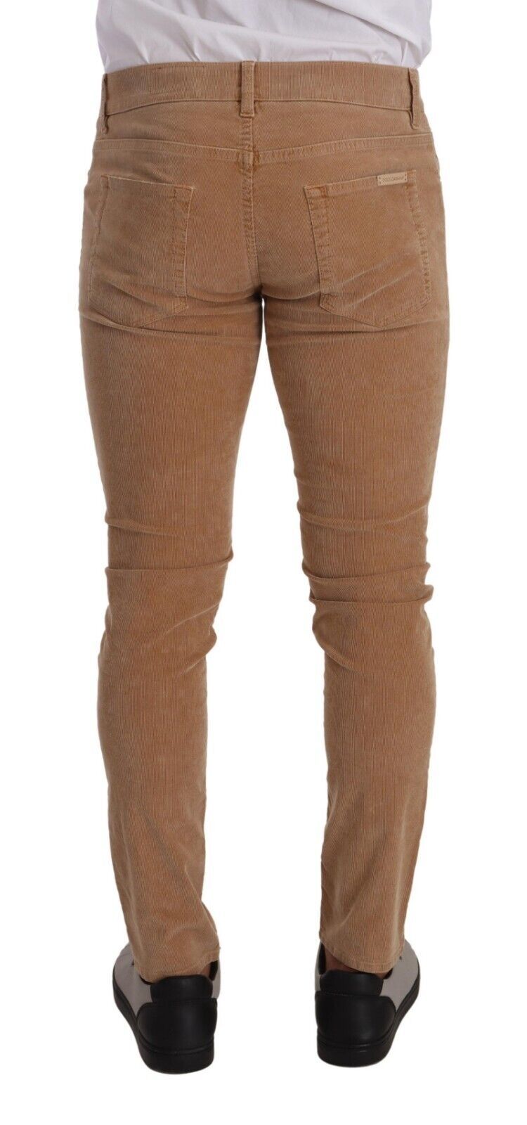 Dolce & Gabbana Brauner Cord Baumwolle Skinny Slim Fit Jeans