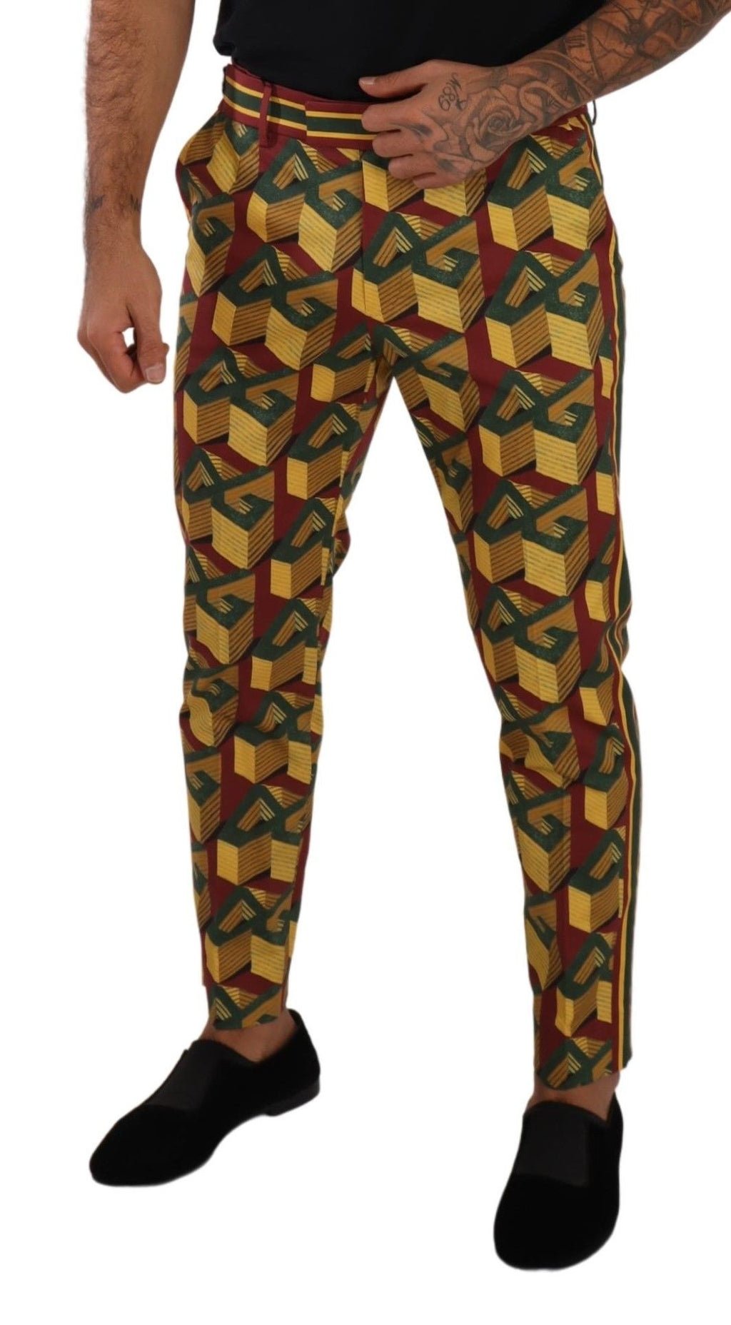 Dolce & Gabbana Multicolor Logo Mania Baumwoll-Tapered-Hose
