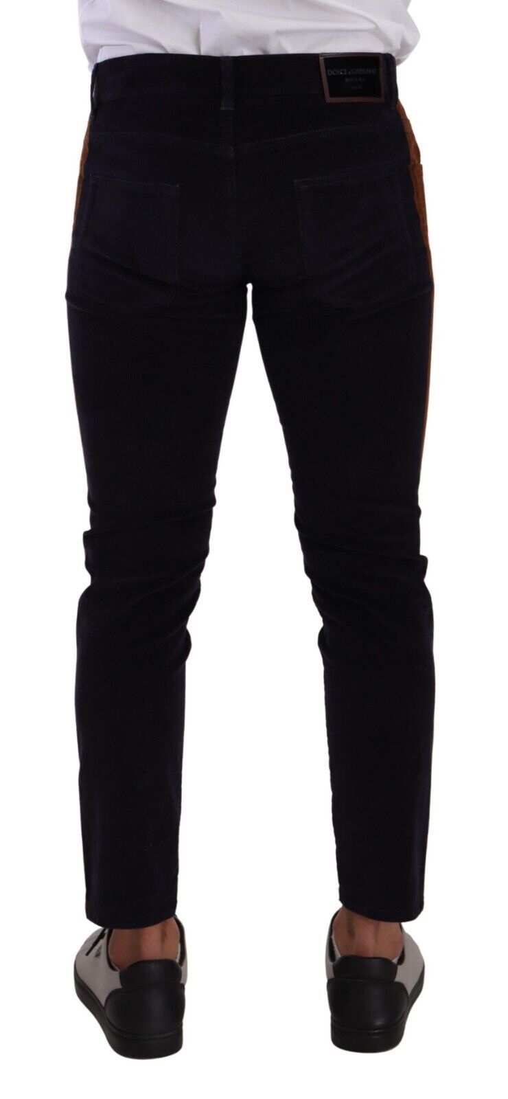 Dolce & Gabbana Blaue Baumwoll-Stretch-Skinny-Cordjeans