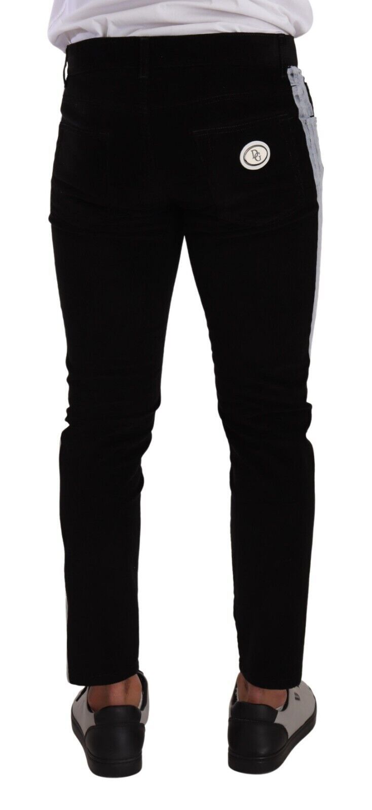 Dolce & Gabbana Schwarze Baumwoll-Stretch-Skinny-Cordjeans