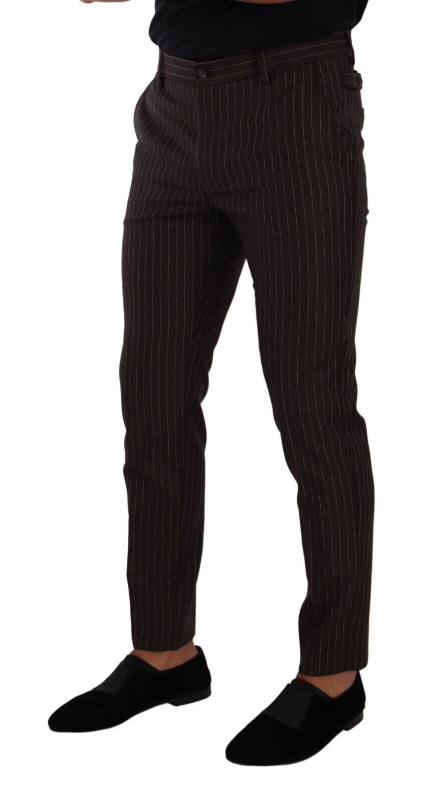 Dolce & Gabbana Braun gestreifte Hose aus Wolle Formal Dress Pants