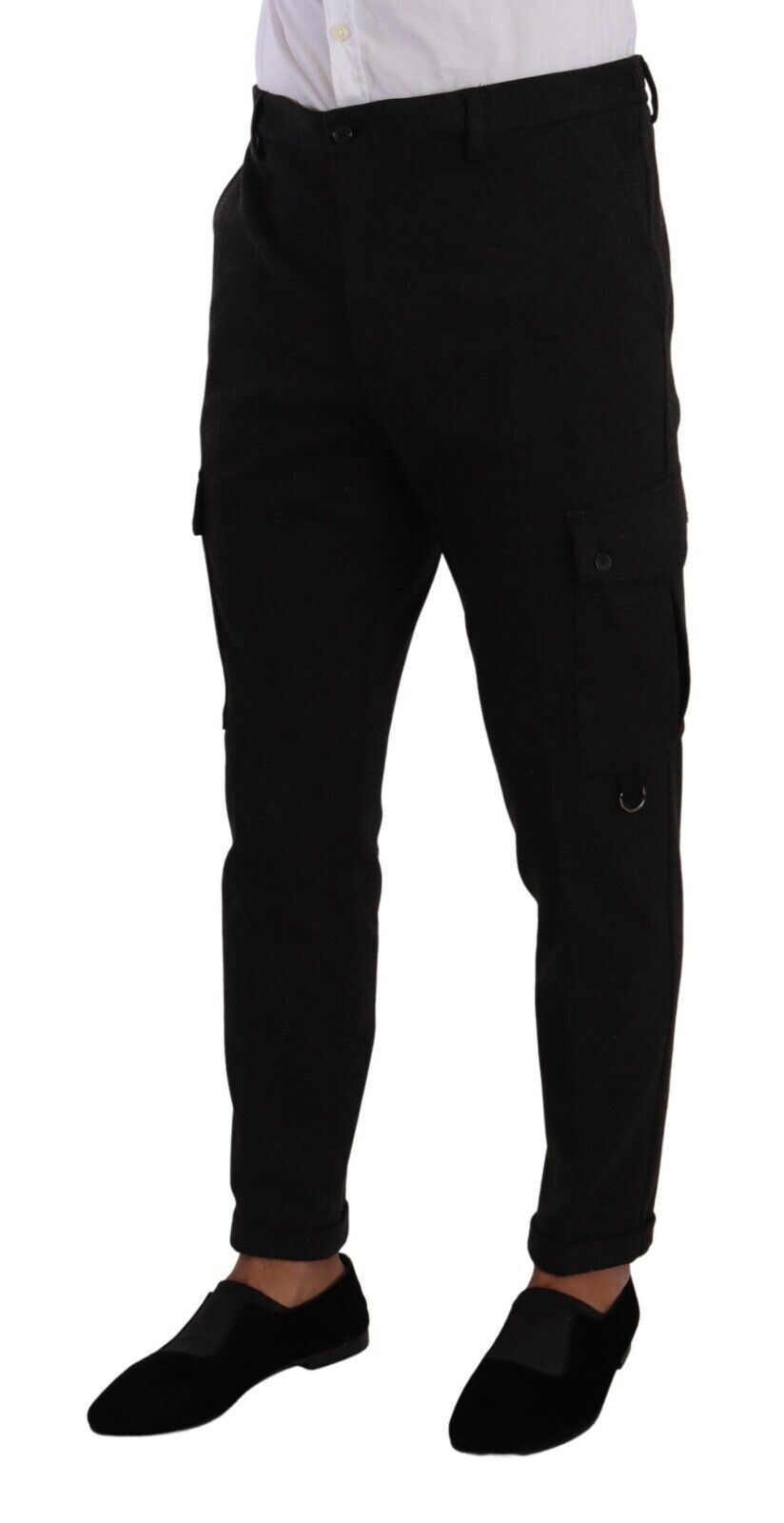 Dolce & Gabbana Schwarze Viskose Cargo Skinny Herren Hosen Hosen