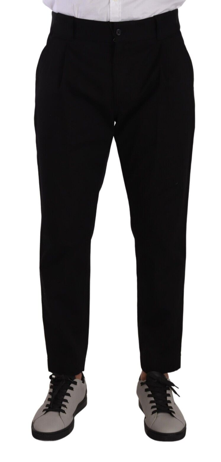 Dolce & Gabbana Schwarze Baumwoll-Stretch-Chinos Hosenjeans
