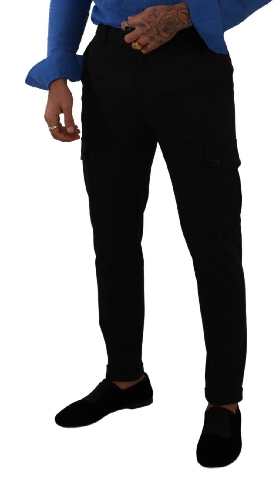 Dolce & Gabbana Schwarze Skinny Cargo-Hose aus Viskose
