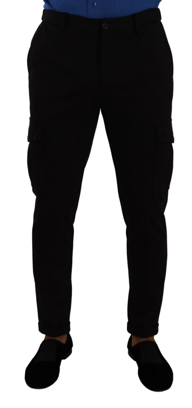 Dolce & Gabbana Schwarze Skinny Cargo-Hose aus Viskose