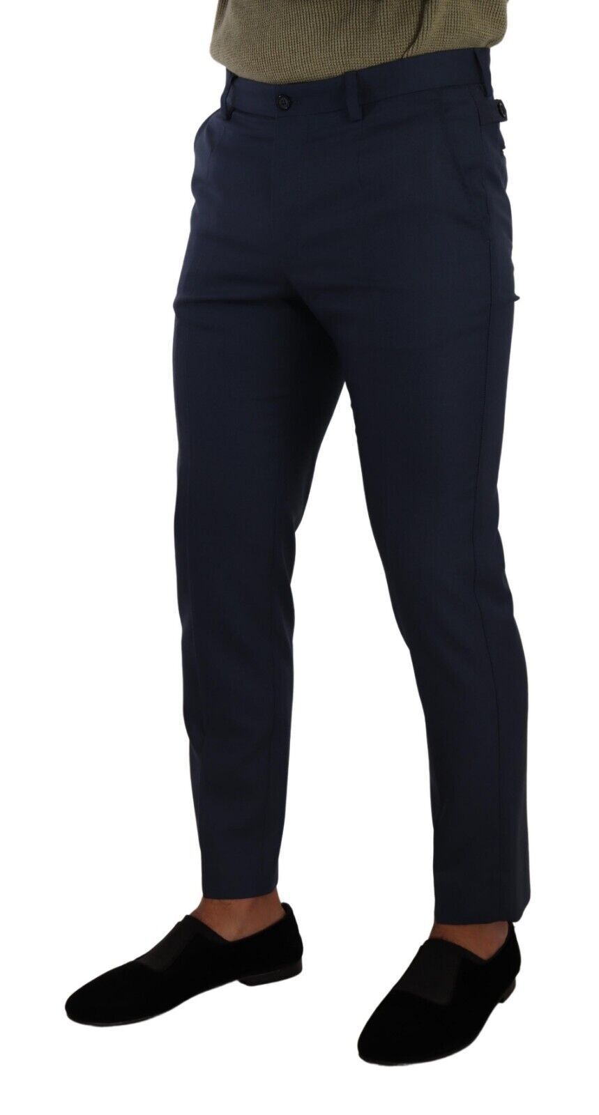 Dolce & Gabbana Dunkelblaue Wolle Skinny Formal Dress Pants