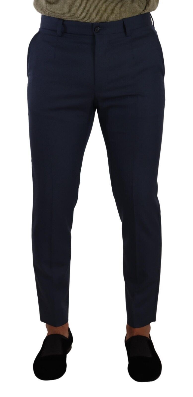 Dolce & Gabbana Dunkelblaue Wolle Skinny Formal Dress Pants