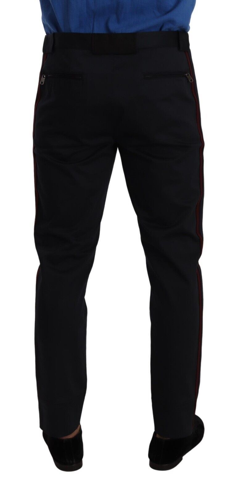 Dolce & Gabbana Bordeauxblaue Skinny Chino-Hose aus Baumwolle