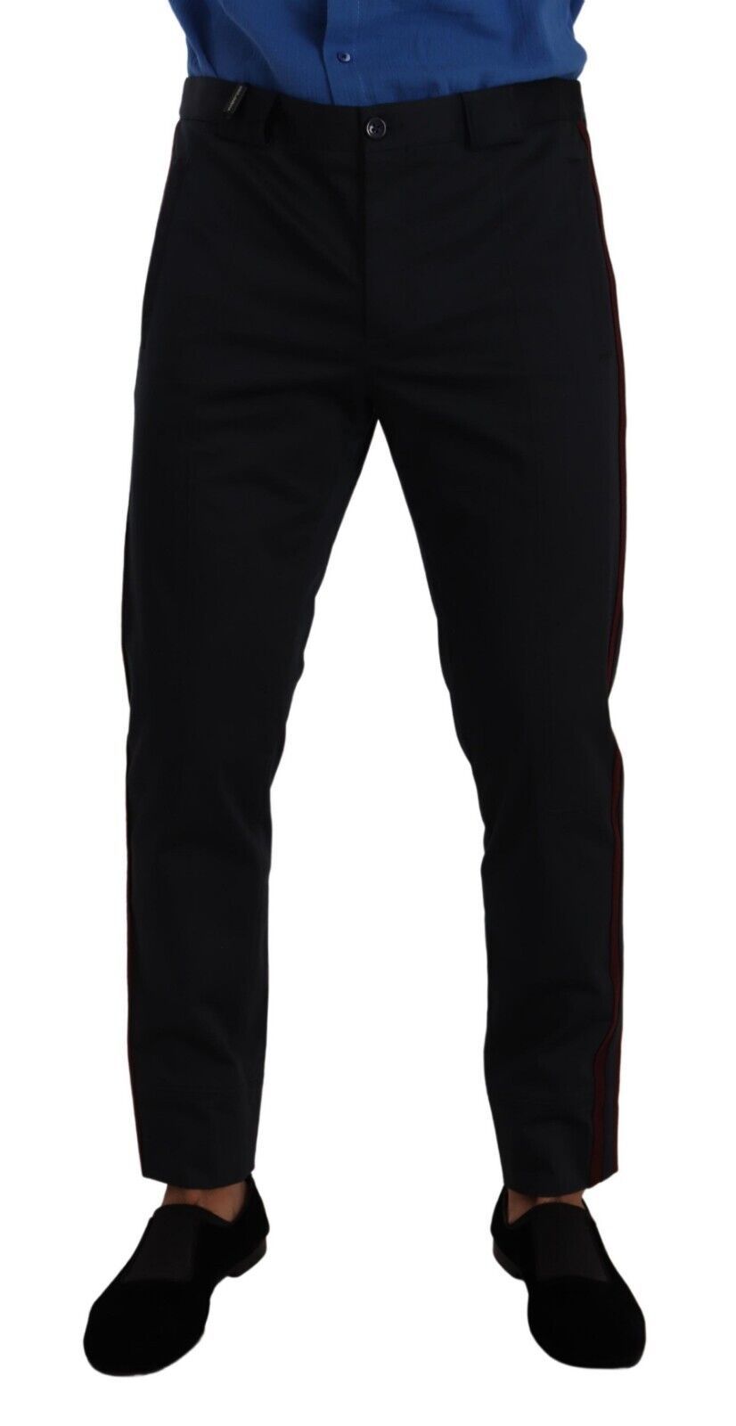 Dolce & Gabbana Bordeauxblaue Skinny Chino-Hose aus Baumwolle