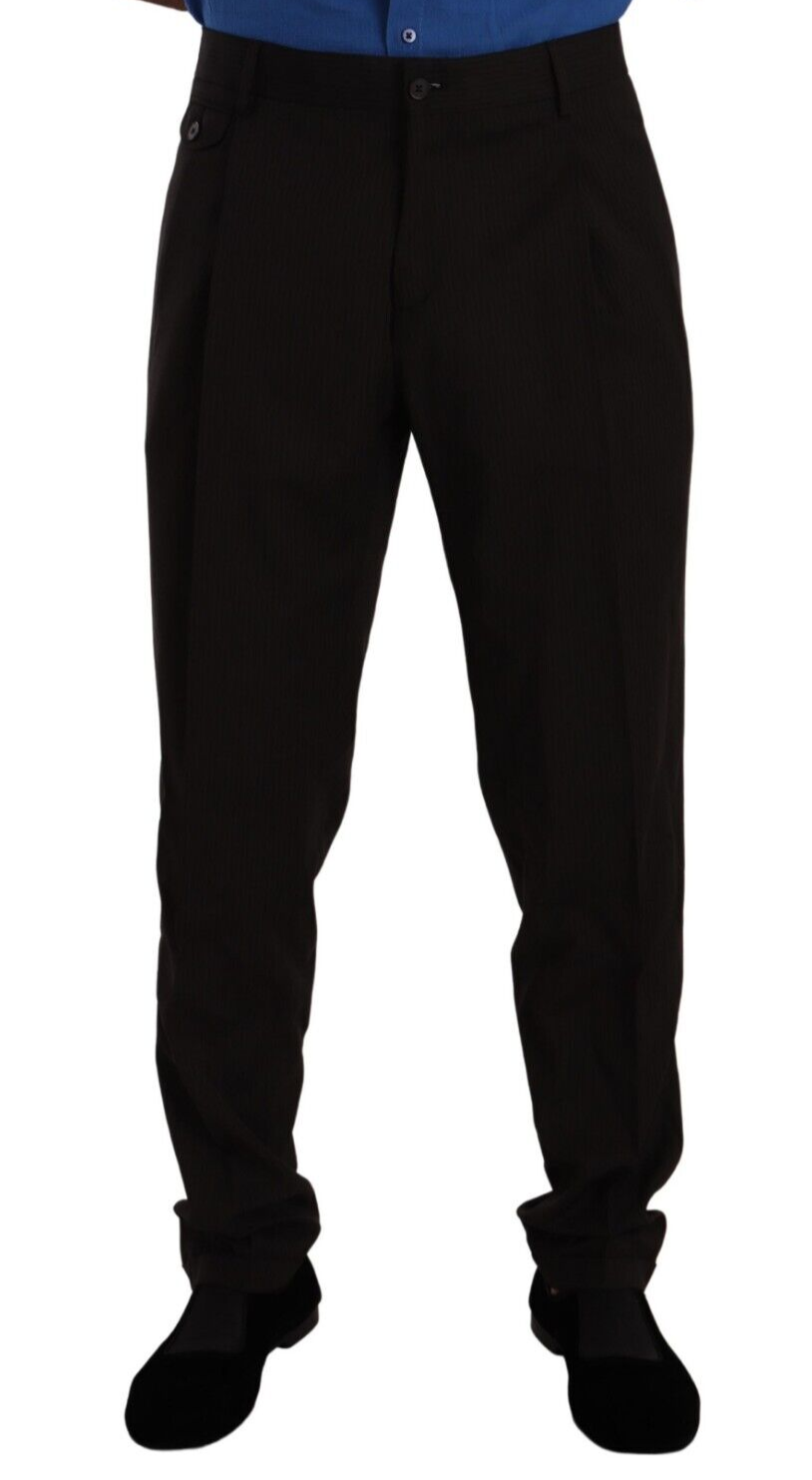 Dolce & Gabbana Braune Wolle Skinny Formal Dress Pants