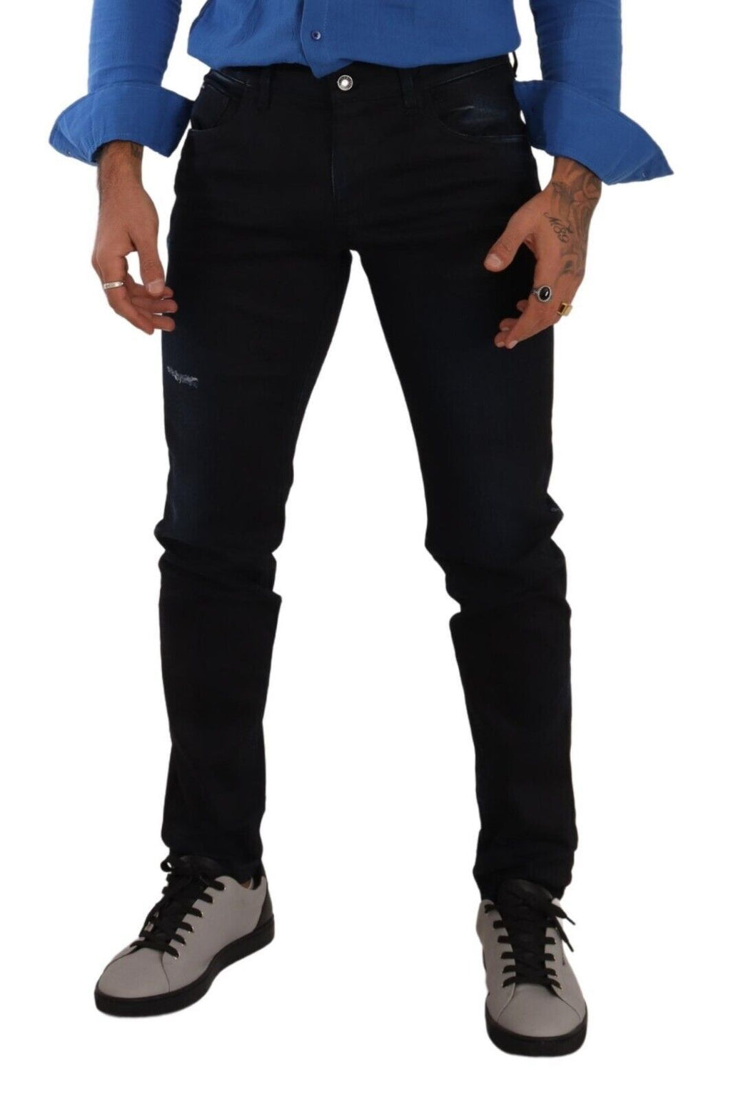Dolce & Gabbana Blaue Baumwoll-Stretch-Denim-Hosenjeans