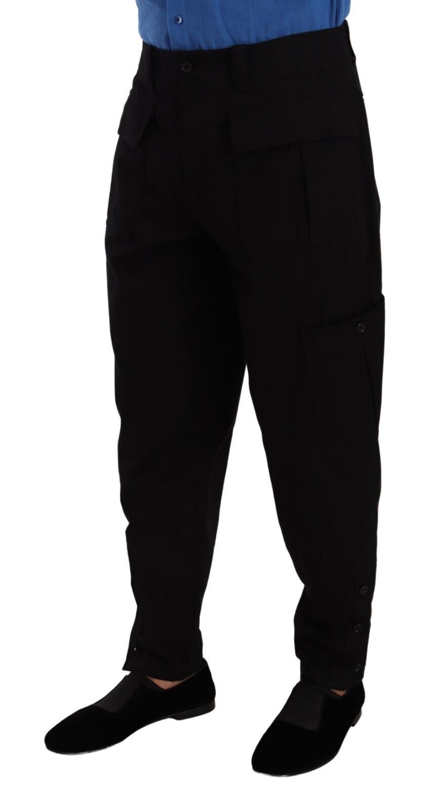 Dolce & Gabbana Schwarze Baumwoll-Stretch-Cargo-Hose