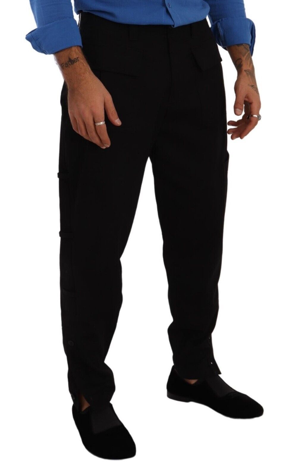 Dolce & Gabbana Schwarze Baumwoll-Stretch-Cargo-Hose