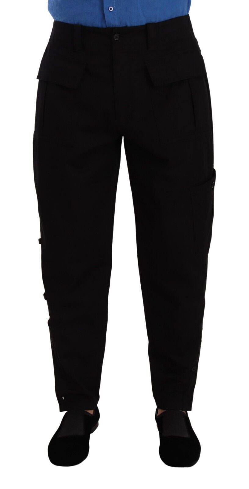 Dolce & Gabbana Schwarze Baumwoll-Stretch-Cargo-Hose