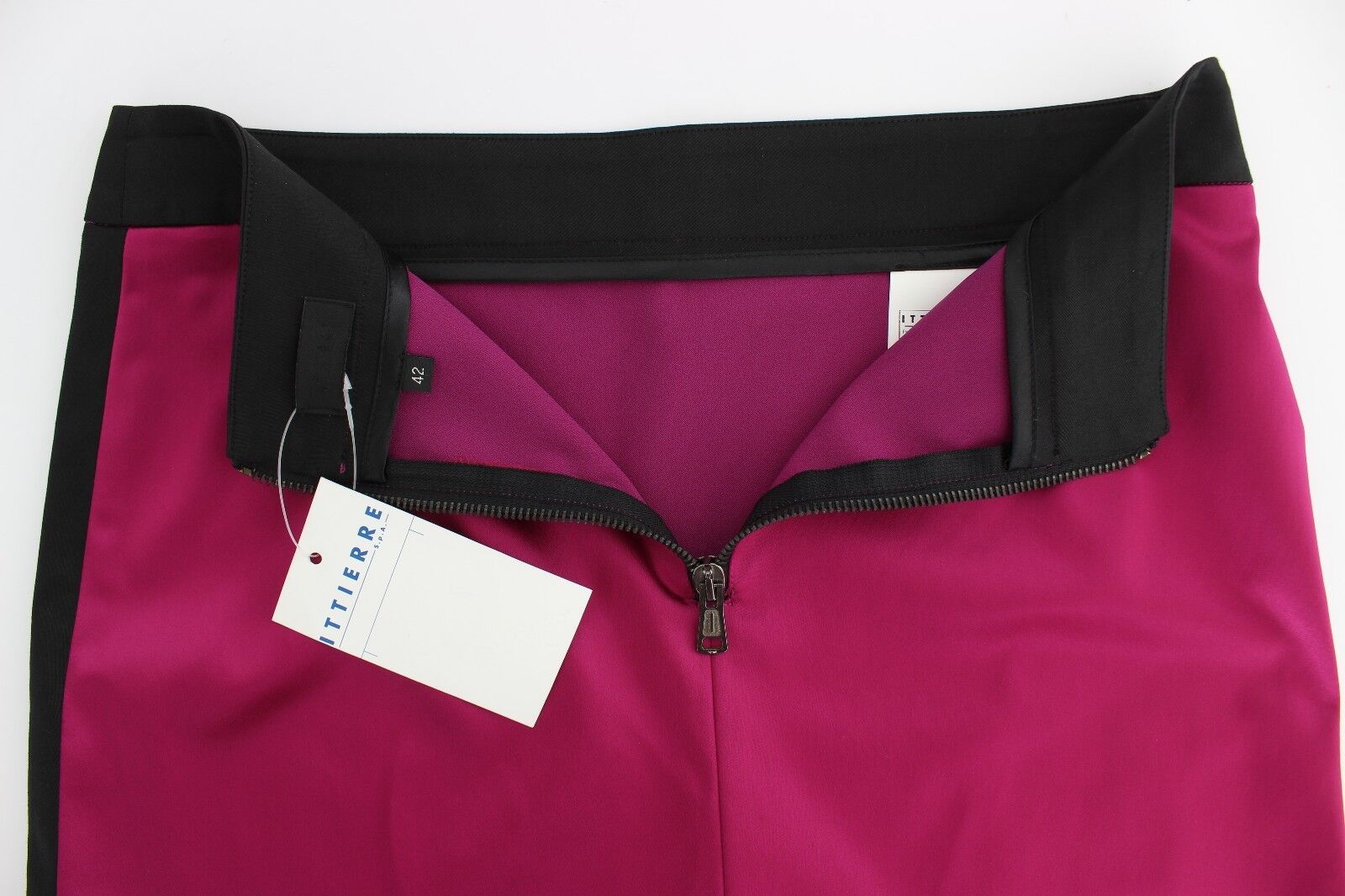 Dolce & Gabbana Rosa Schwarz über den Knien Baumwoll-Stretchrock