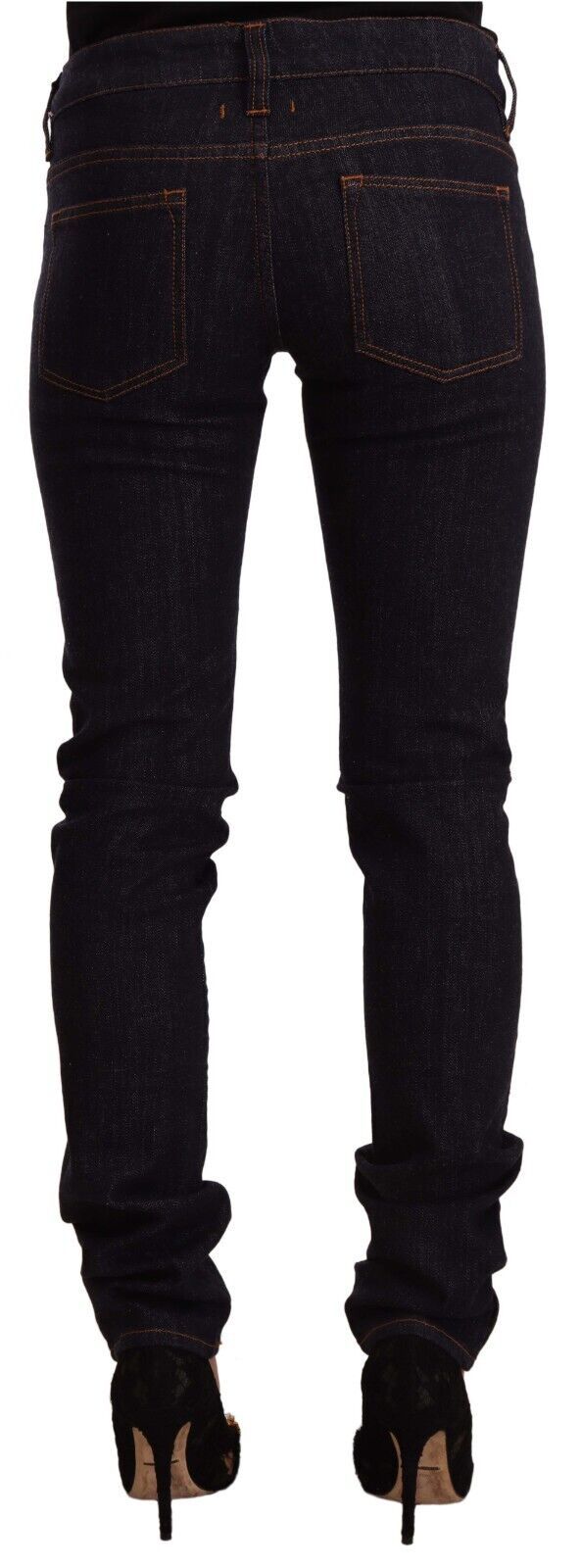 GF Ferre Schwarze Skinny-Jeans aus Baumwoll-Denim mit mittlerer Taille
