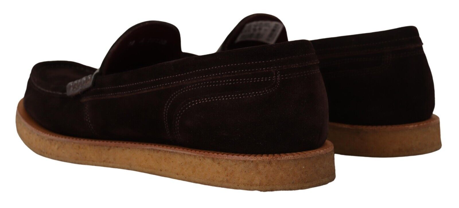 Dolce & Gabbana Braun Wildleder Slip On Flats Mokassin Schuhe