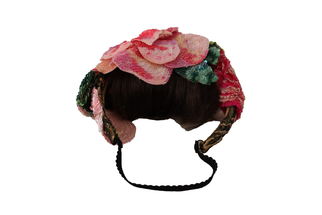 Dolce & Gabbana Multicolor Pailletten Lurex Schwarz Haarstirnband