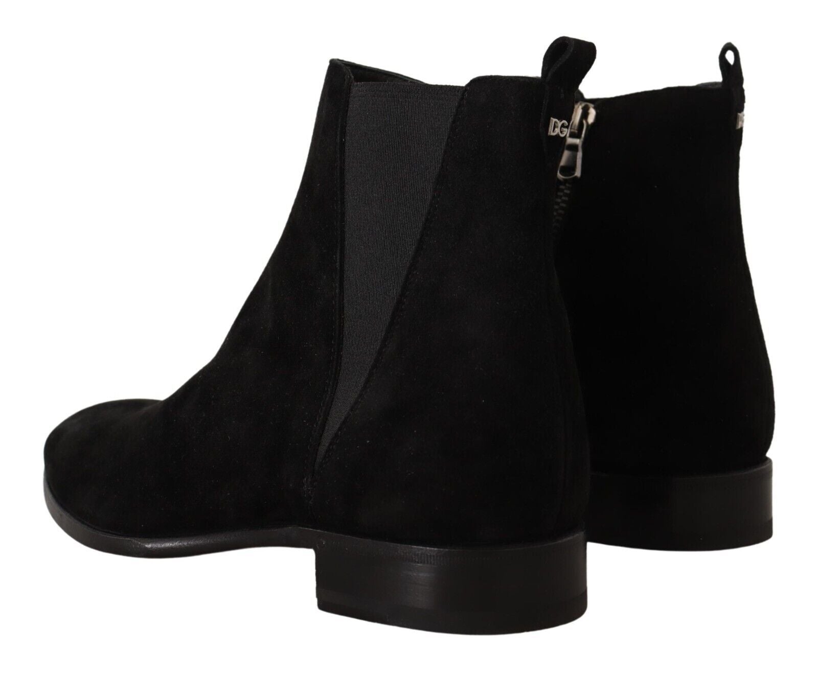 Dolce & Gabbana Schwarz Wildleder Leder Chelsea Herren Stiefel Schuhe