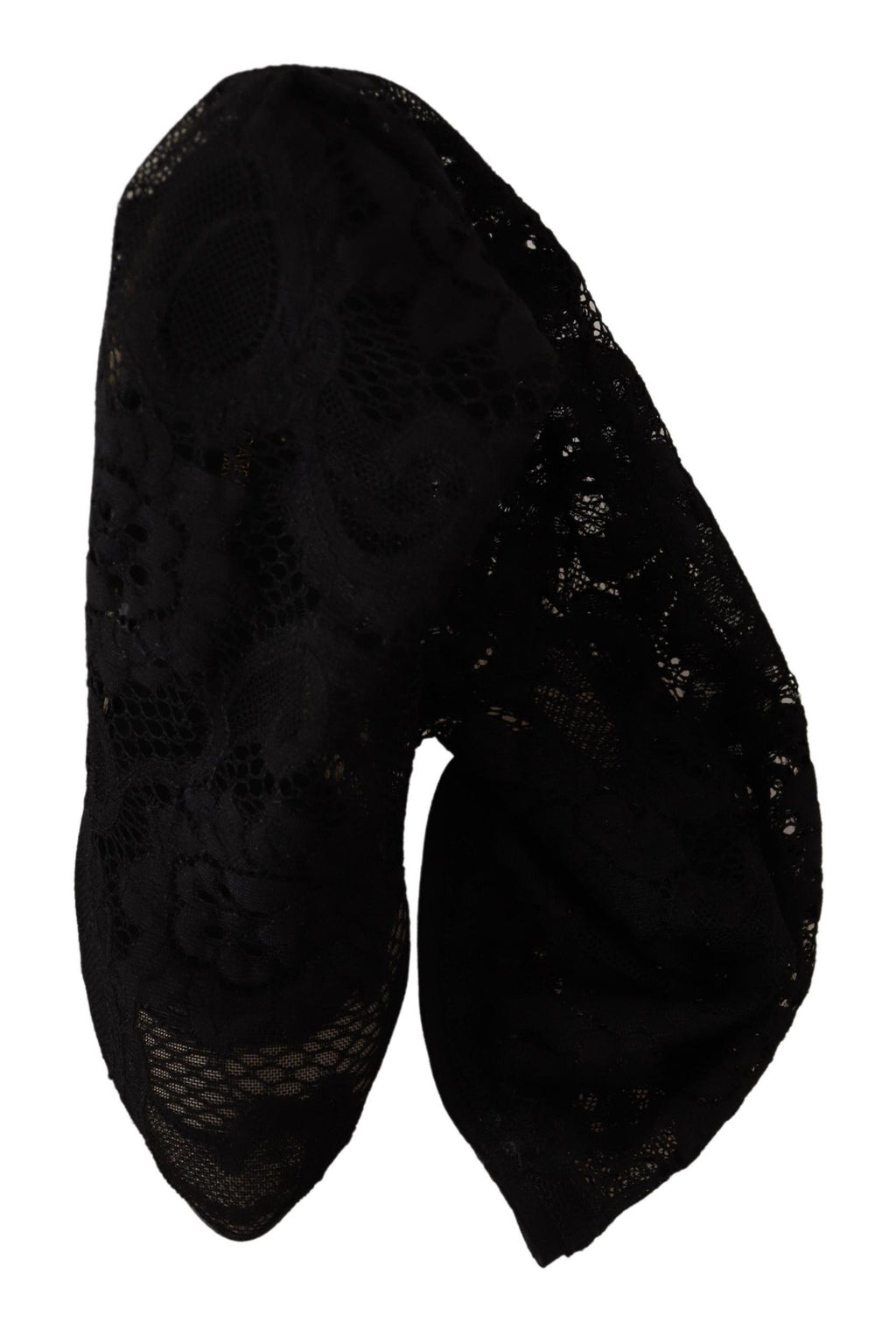 Dolce & Gabbana Schwarz Stretch Socken Taormina Spitze Stiefel Schuhe