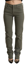 Ermanno Scervino Graue Skinny Denim-Hosenjeans mit niedriger Taille aus Baumwolle