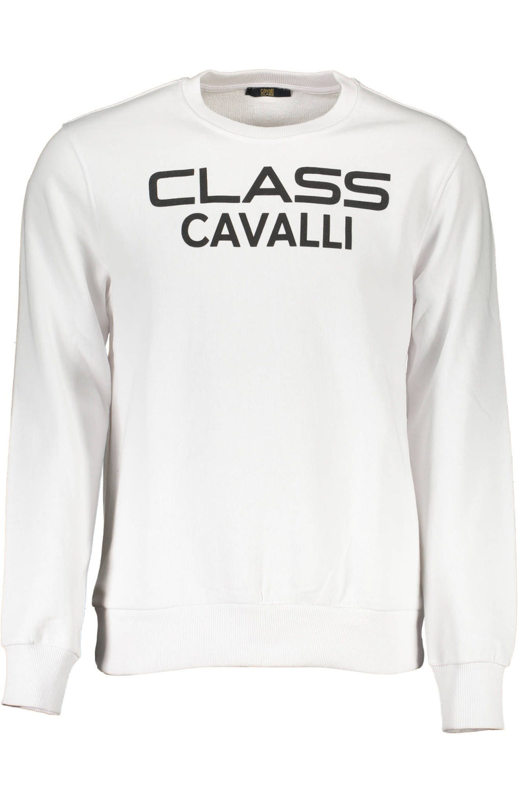 Cavalli Class Weißer Baumwollpullover für Männer