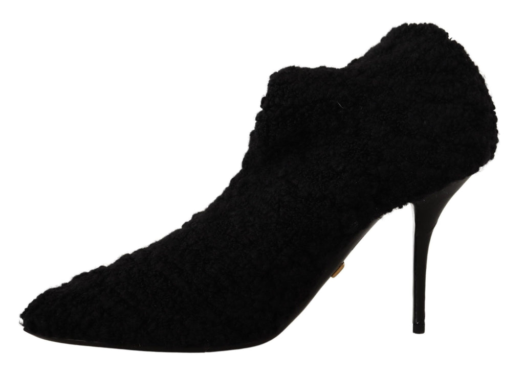 Dolce & Gabbana Schwarz Stiletto Heels Mid Calf Frauen Stiefel