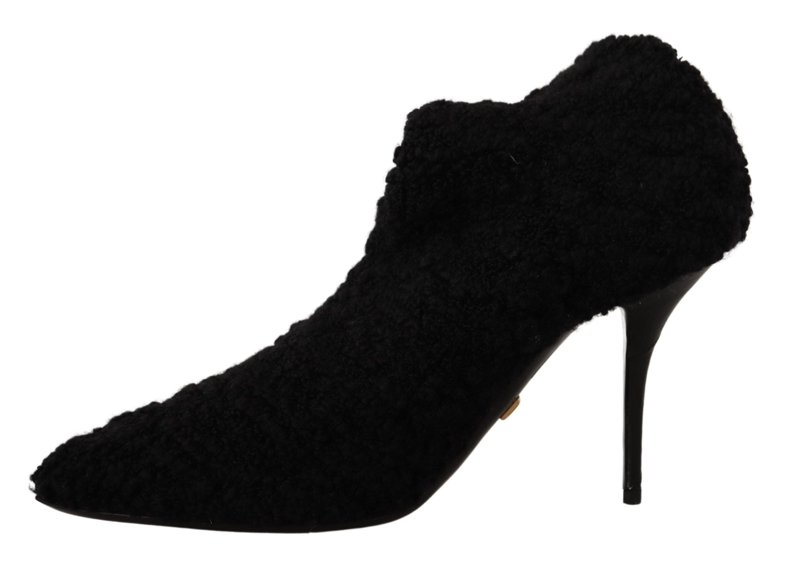 Dolce & Gabbana Schwarz Stiletto Heels Mid Calf Frauen Stiefel