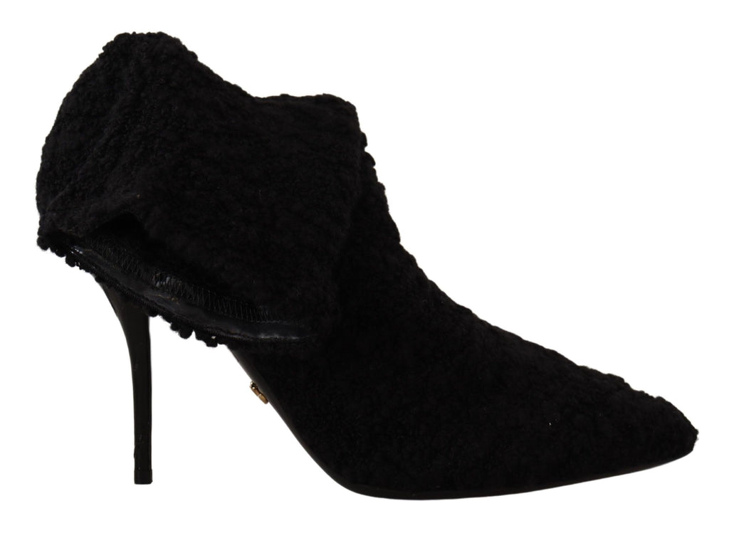 Dolce & Gabbana Schwarz Stiletto Heels Mid Calf Frauen Stiefel