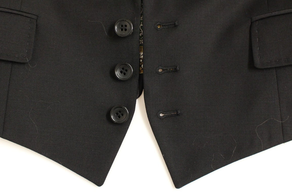 Dolce & Gabbana Schwarze Seidenschal-Blazerjacke