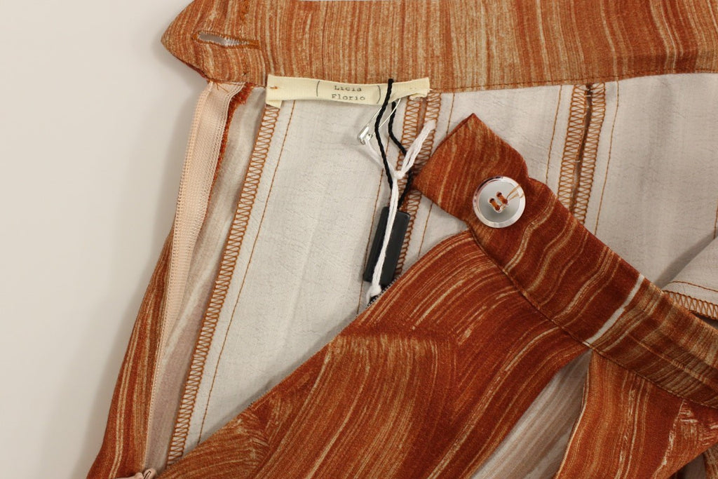 Licia Florio Brauner orangefarbener kniehoher Vollrock