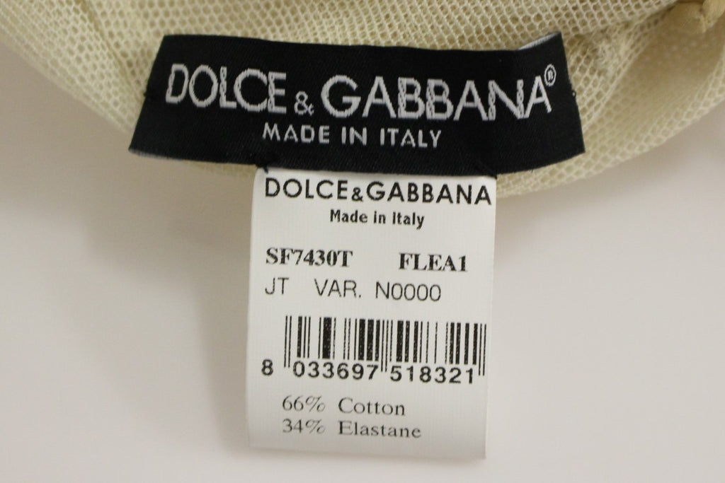 Dolce & Gabbana Beige ärmelloses Baumwolltop Tank Bluse