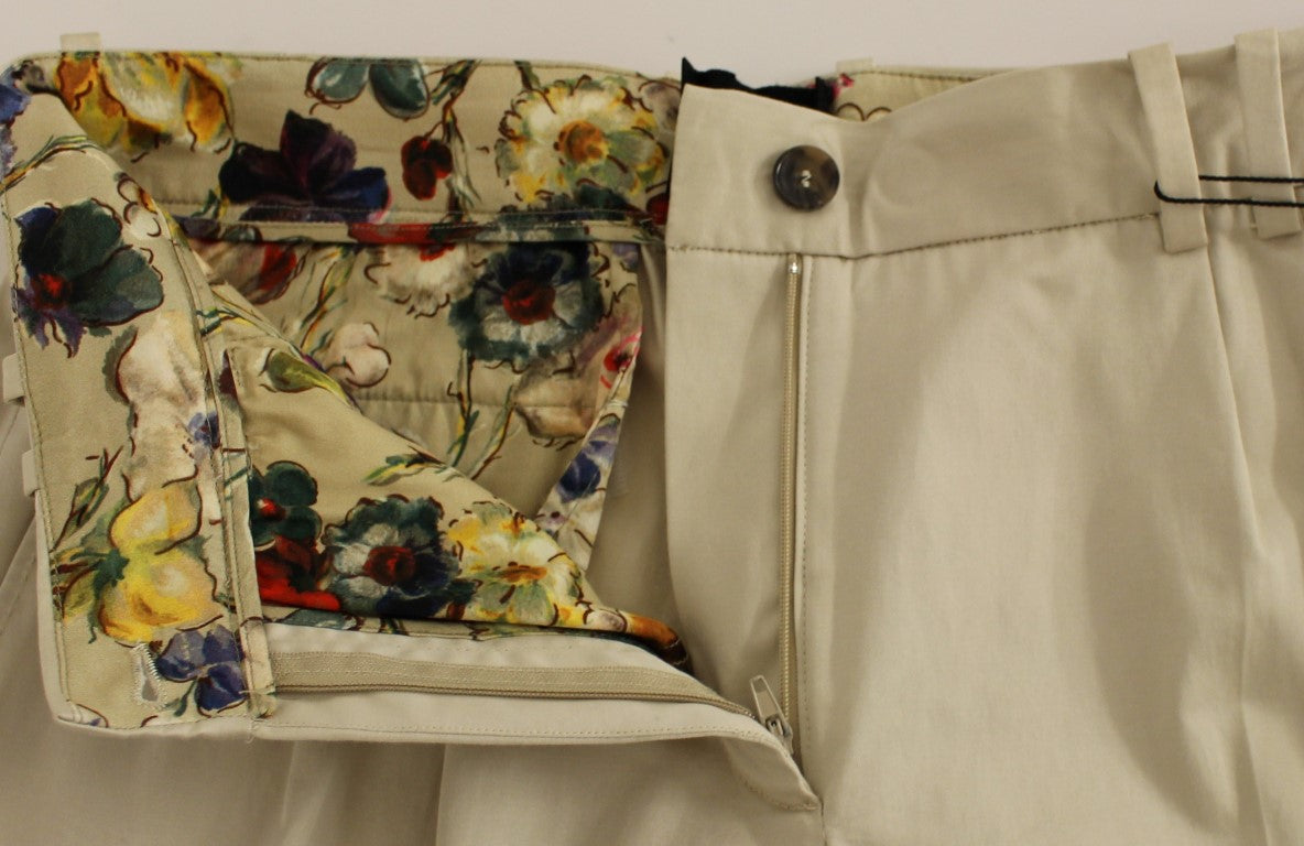 Dolce & Gabbana Beigefarbene Baumwoll-Chino-Hose