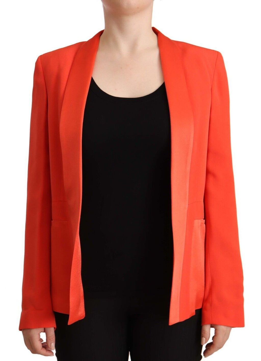 CO|TE Orange Langärmliges Acetat Blazer Tasche Mantel Jacke