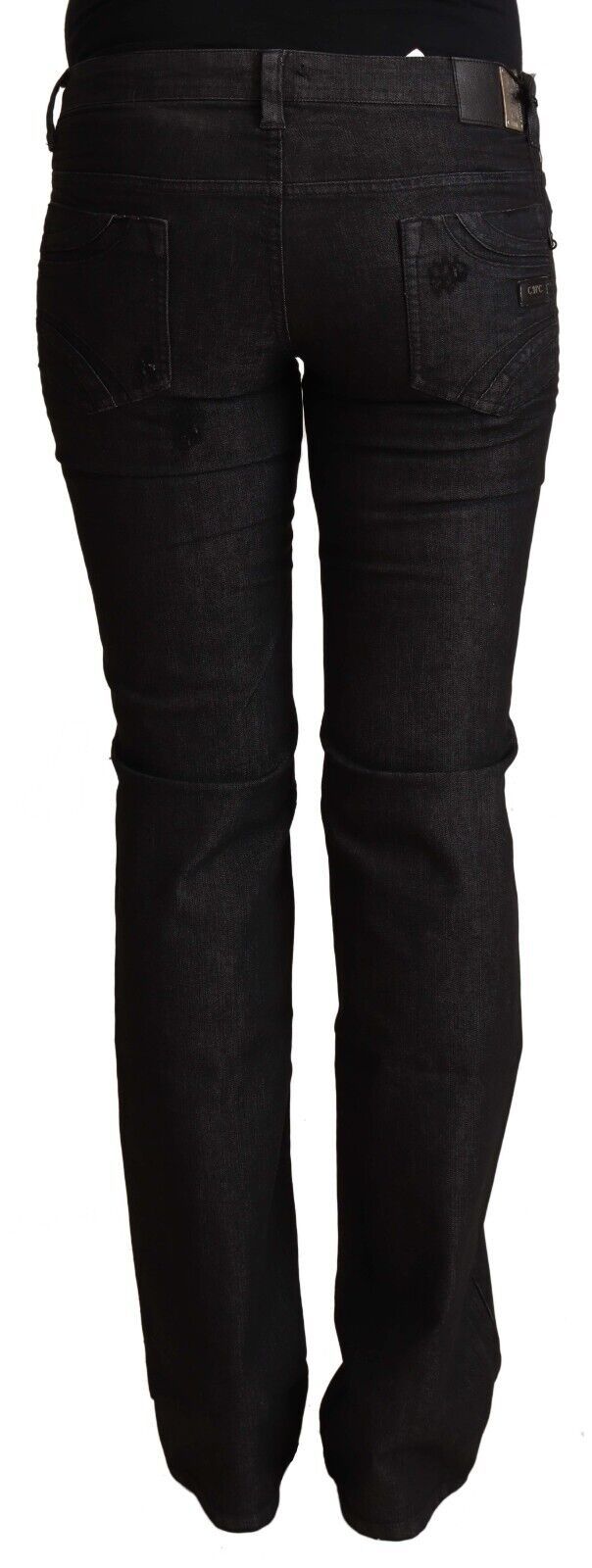 Costume National Schwarze Skinny-Jeans aus Baumwolle mit niedriger Taille