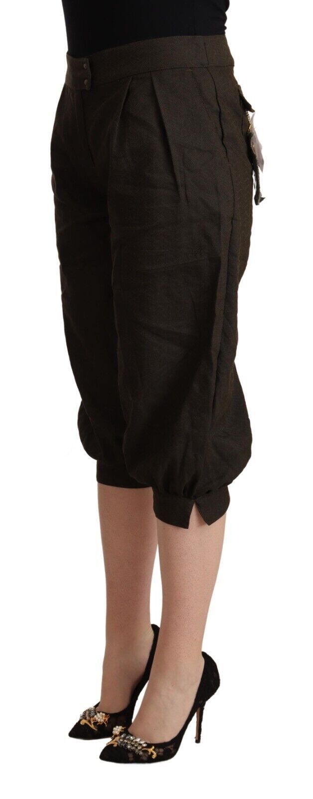 GF Ferre Braune Haremshose aus Viskose mit Schnitt