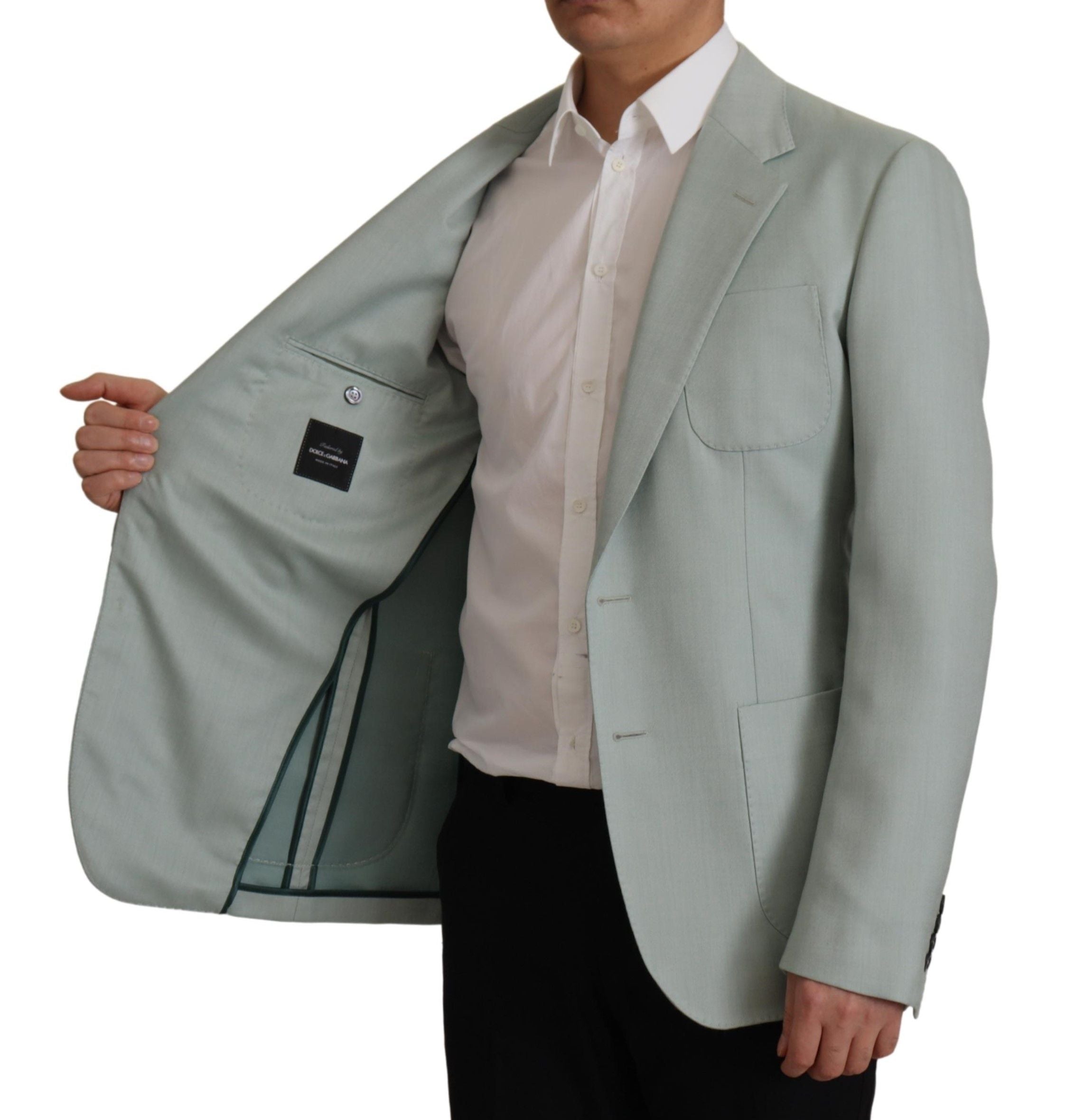 Dolce & Gabbana Hellgrüner Blazer aus Kaschmir und Seide