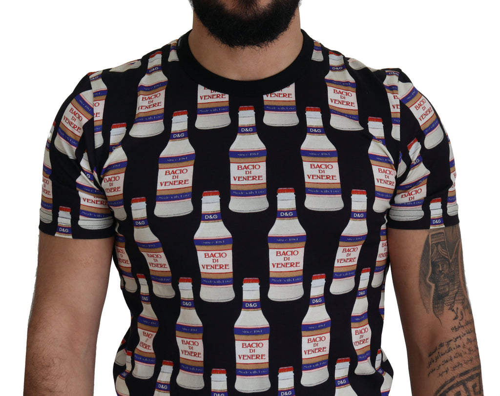 Dolce & Gabbana Schwarzes Bacio Di Venere Baumwoll-Crew-T-Shirt
