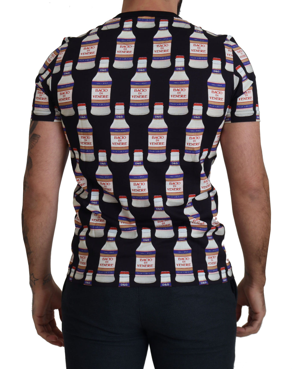 Dolce & Gabbana Schwarzes Bacio Di Venere Baumwoll-Crew-T-Shirt