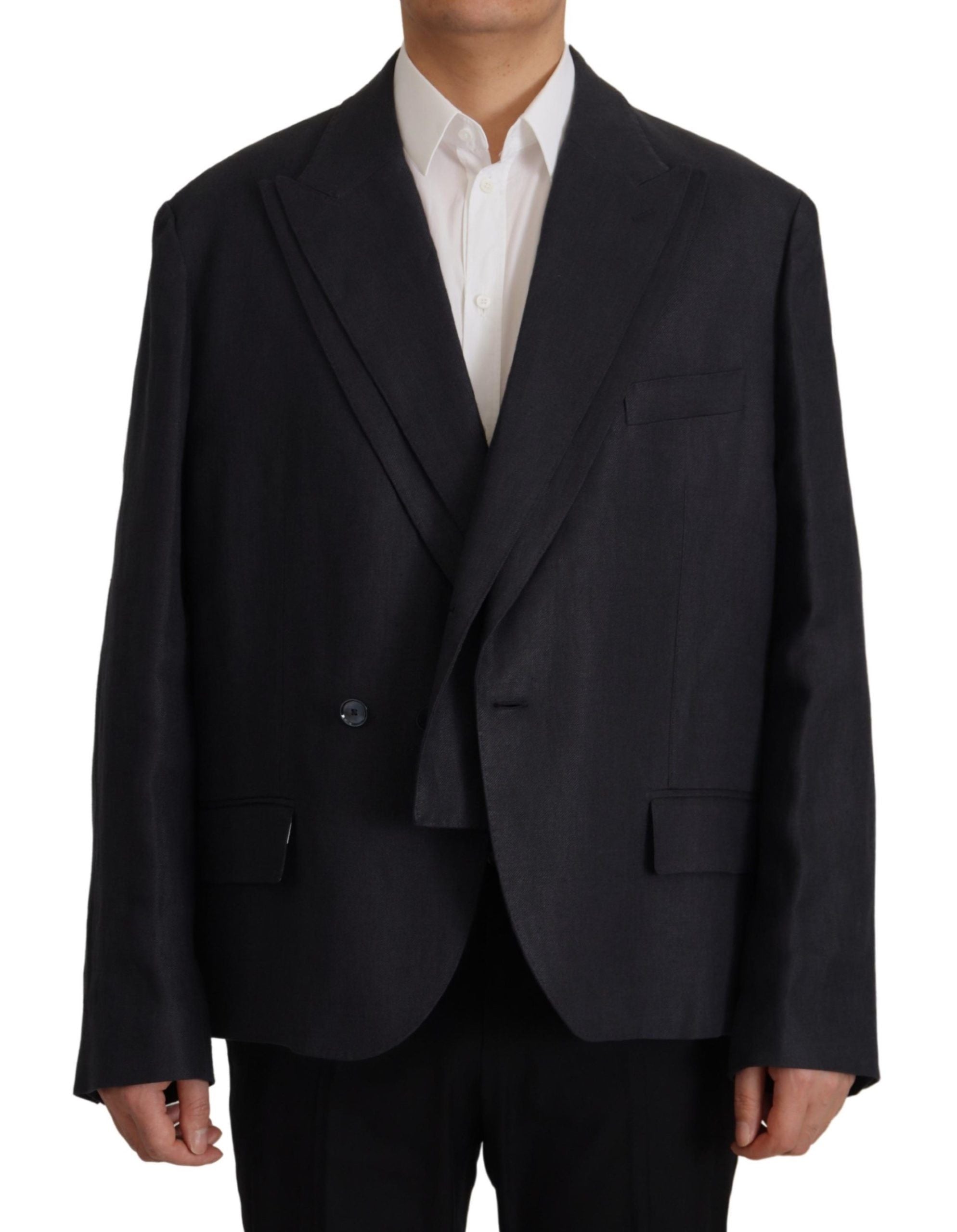 Dolce & Gabbana Blaue Leinen Blazer Jacke für Herren