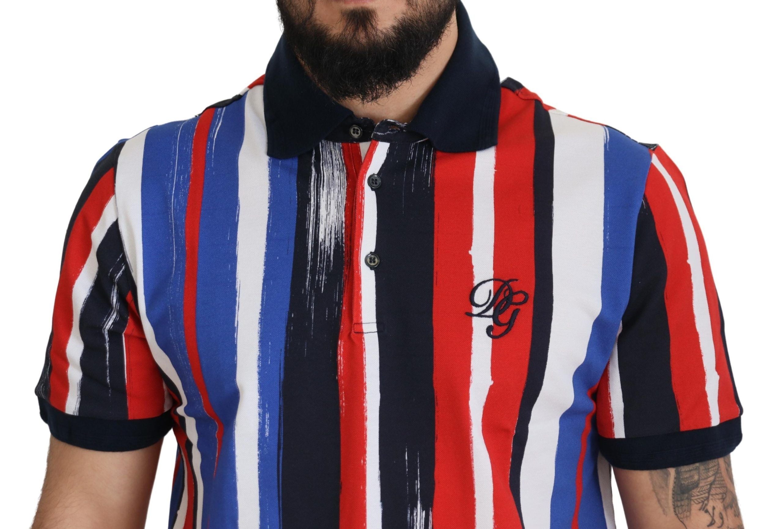 Dolce & Gabbana Mehrfarbiges Baumwoll-Polo-T-Shirt