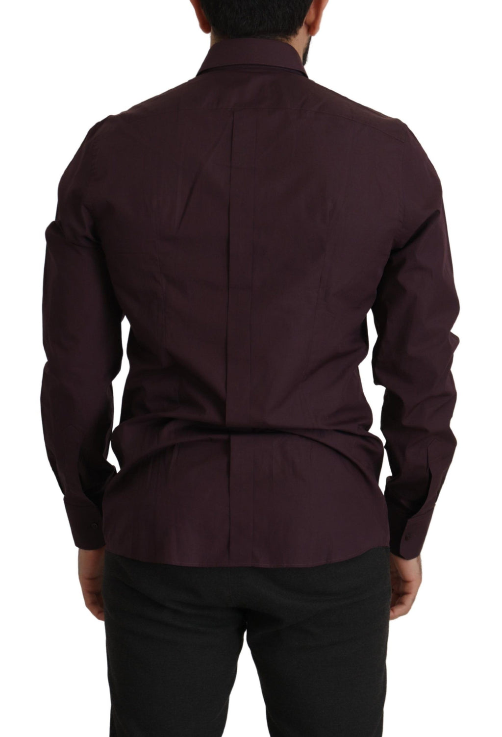 Dolce & Gabbana Lila Baumwolle GOLD Slim Fit Kleid Hemd