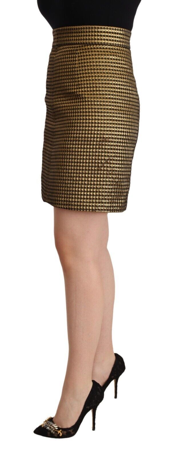 Boutique Moschino Schwarz-Gold A-Linie über dem Knie Casual Rock