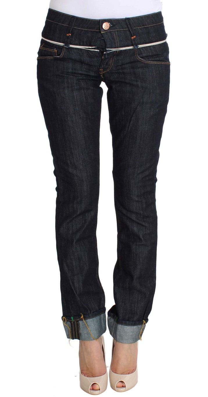 Acht Blaue Denim-Baumwollhosen Straight Fit Jeans