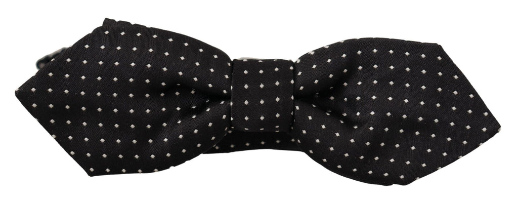 Dolce & Gabbana Schwarz Weiß Polka Dot Verstellbare Hals Papillon Fliege