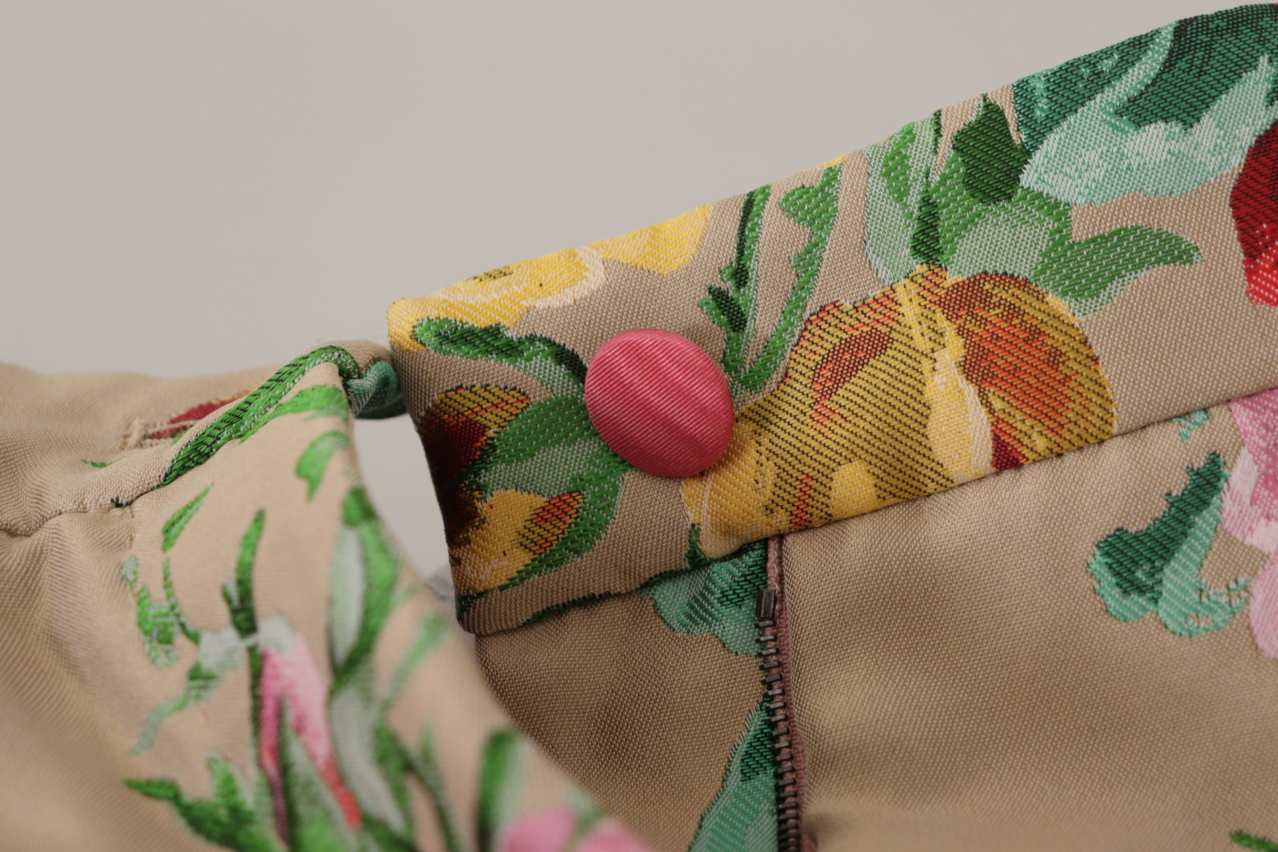 Dolce & Gabbana Beige geblümtes Kleid Formale Hose mit hoher Taille