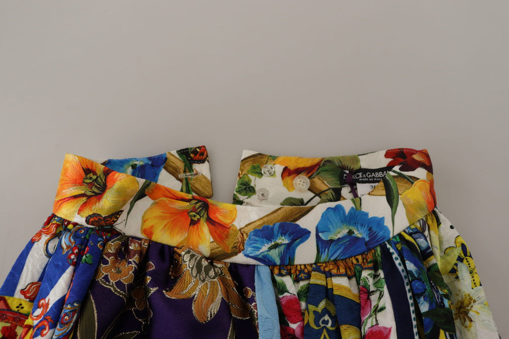 Dolce & Gabbana Multicolor Patchwork Sizilien Langer Maxirock
