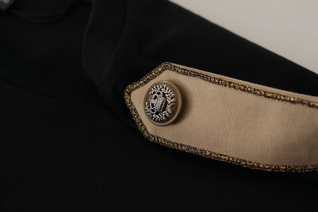 Dolce & Gabbana Schwarzes Logo-Motiv-T-Shirt mit Rundhalsausschnitt aus Baumwolle