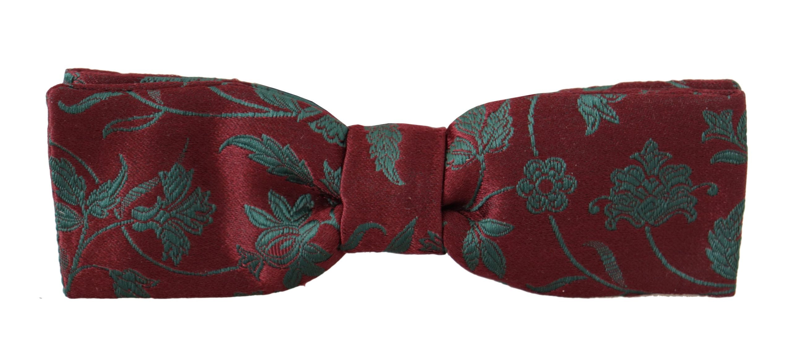 Dolce & Gabbana Maroon Muster Einstellbare Hals Papillon Fliege