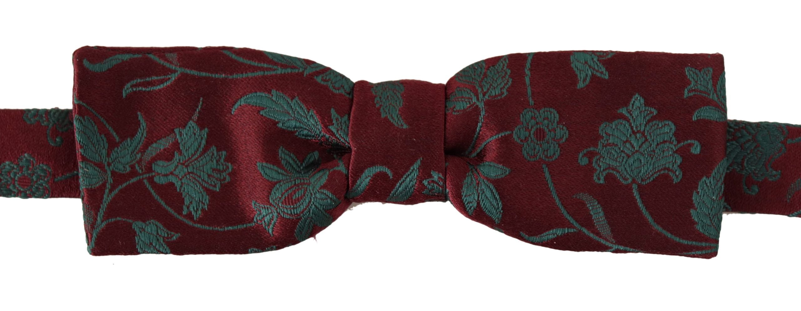 Dolce & Gabbana Maroon Muster Einstellbare Hals Papillon Fliege